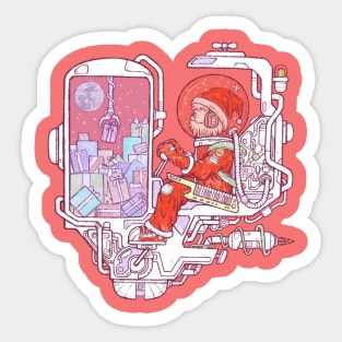 Santa space suits Sticker